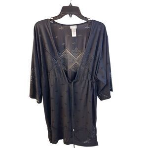 Dotti swimsuit beach cover black cutouts‎ medium M rn#135173